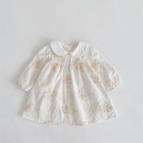 Long sleeve doll collar flower embroidered skirt ha clothes climbing clothes jumpsuit sister outfit